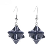 Pendantes Merkaba en pierre de sable bleu - Mes Bijoux En Pierres Naturelles