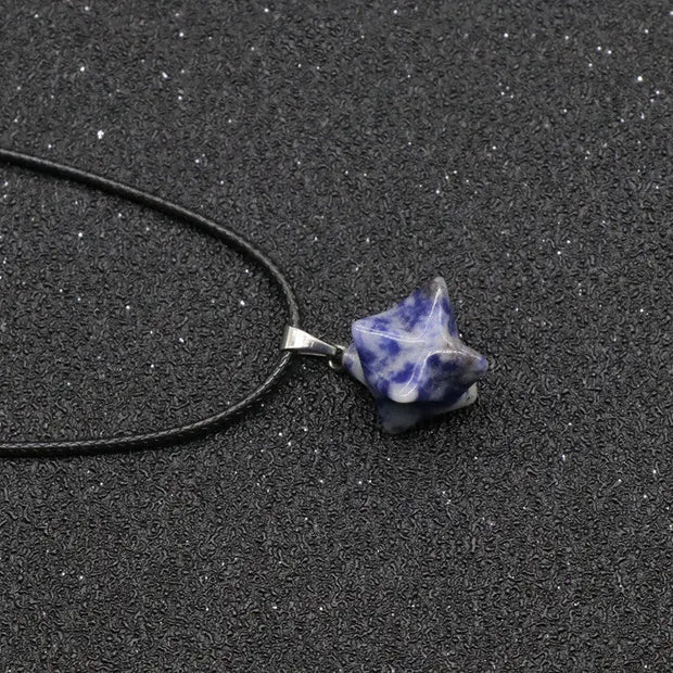Pendentif en sodalite forme Merkaba pour collier - Mes Bijoux En Pierres Naturelles