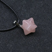 Sautoir talisman Merkaba en quartz rose - Mes Bijoux En Pierres Naturelles