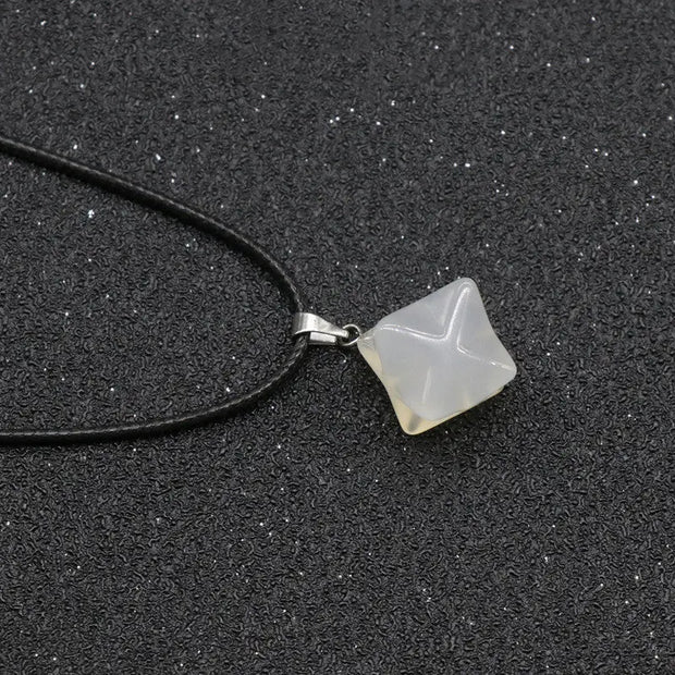 Pendentif en cristal de roche Merkaba pour collier - Mes Bijoux En Pierres Naturelles