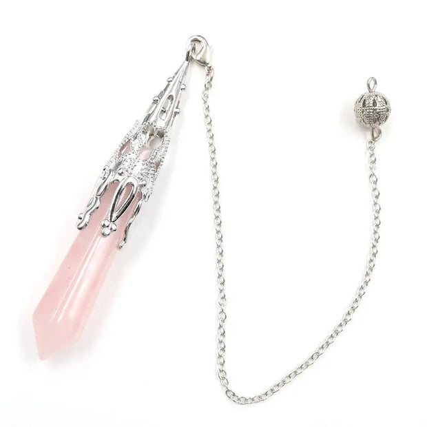 Pierre de quartz rose - Amulette divinatoire en cône - Mes Bijoux En Pierres Naturelles
