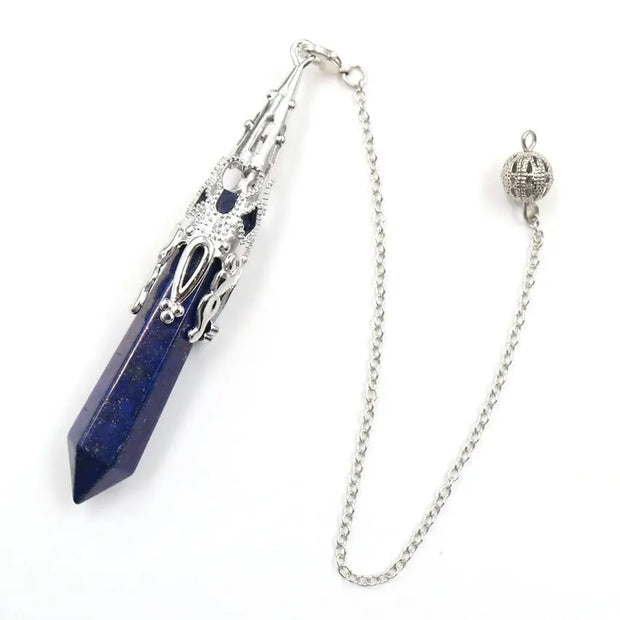 Pendule ésotérique en lapis-lazuli forme hexagonale - Mes Bijoux En Pierres Naturelles