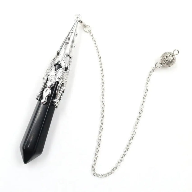 Bijou spirituel pendule cônique en obsidienne noire - Mes Bijoux En Pierres Naturelles