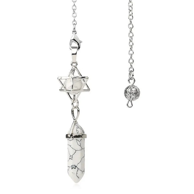 Pendule ésotérique en turquoise blanche - Mes Bijoux En Pierres Naturelles