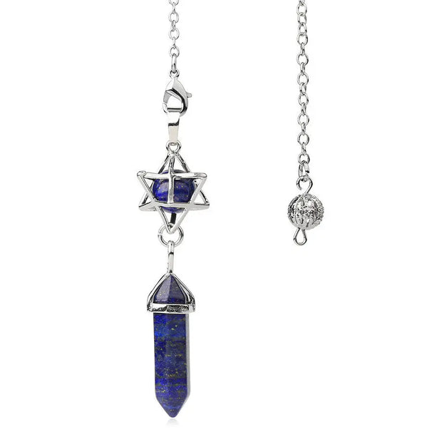 Lapis Lazuli - Amulette Pendule Géométrique - Mes Bijoux En Pierres Naturelles