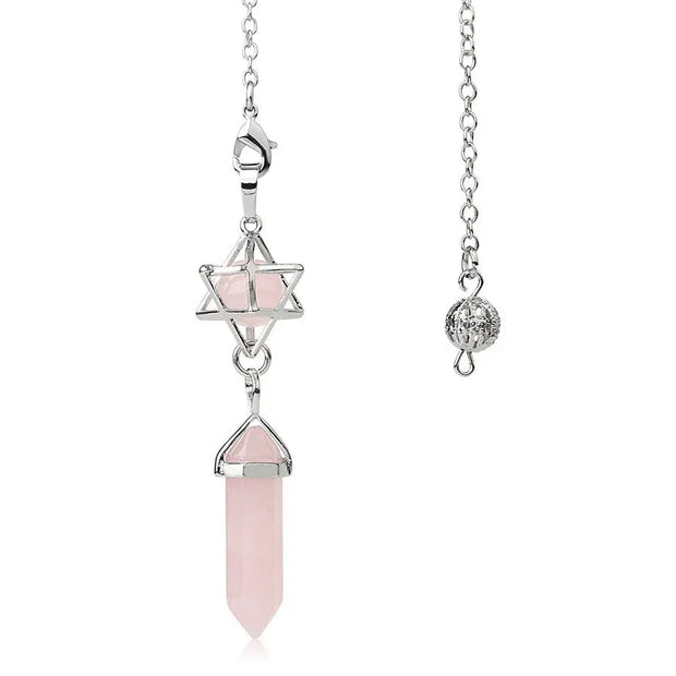 Quartz rose pendule de radiesthésie géométrique - Mes Bijoux En Pierres Naturelles