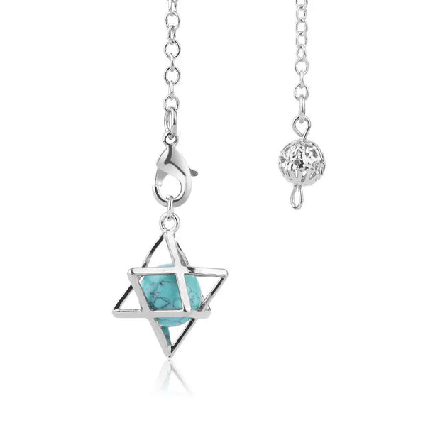 Amulette merkaba en perle de turquoise - Mes Bijoux En Pierres Naturelles