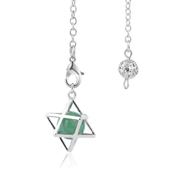 Pendule spirituel en aventurine verte modèle merkaba - Mes Bijoux En Pierres Naturelles
