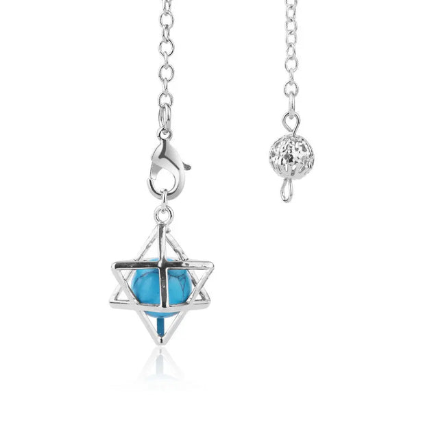 Amulette divinatoire merkaba en turquoise bleue - Mes Bijoux En Pierres Naturelles
