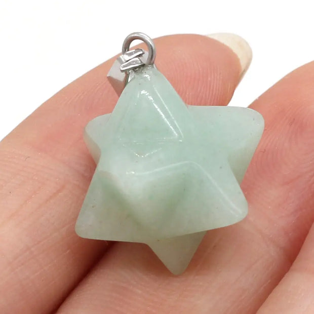 Pendentif Merkaba aventurine verte - Mes Bijoux En Pierres Naturelles