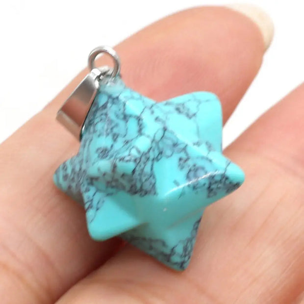 Collier Merkaba en turquoise - Mes Bijoux En Pierres Naturelles