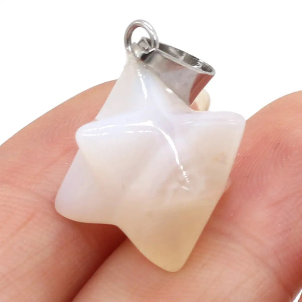 Pendentif Merkaba cristal de roche - Mes Bijoux En Pierres Naturelles