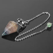 Pendule ésotérique en fluorite avec pentacle - Mes Bijoux En Pierres Naturelles