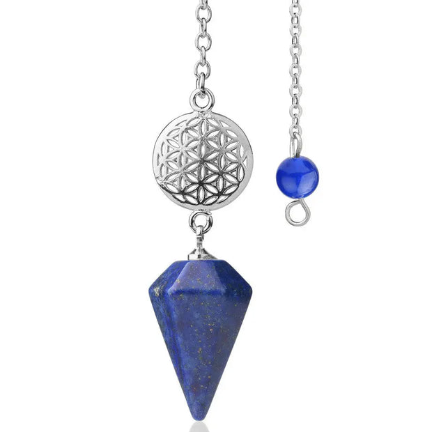 Pendule ésotérique en lapis lazuli motif fleur de vie - Mes Bijoux En Pierres Naturelles