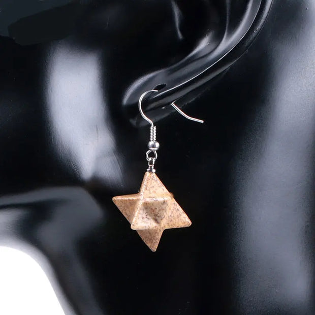 Pendants Merkaba en jaspe brun - Mes Bijoux En Pierres Naturelles