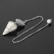 Amulette divinatoire en turquoise blanche avec motif fleur de vie - Mes Bijoux En Pierres Naturelles