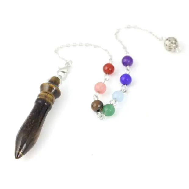 Pendule ésotérique en pierre œil de tigre pour chakras égyptiens - Mes Bijoux En Pierres Naturelles