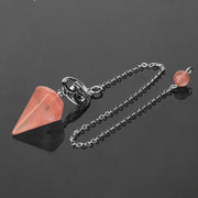 Aum quartz cerise pendule spirituel - Mes Bijoux En Pierres Naturelles
