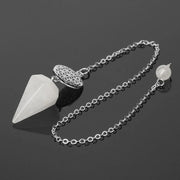 Pendule divinatoire en cristal de roche avec motif fleur de vie - Mes Bijoux En Pierres Naturelles