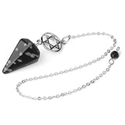 Pendule ésotérique pentacle en obsidienne neige - Mes Bijoux En Pierres Naturelles