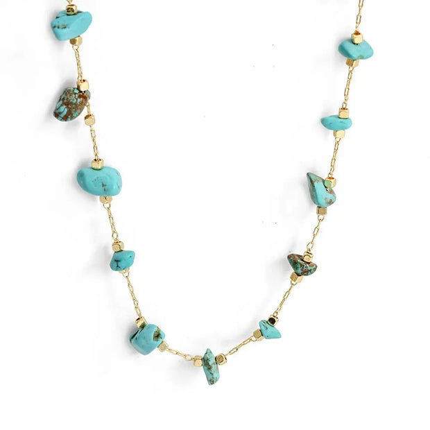 Pendentif en or avec pierre naturelle turquoise - Mes Bijoux En Pierres Naturelles