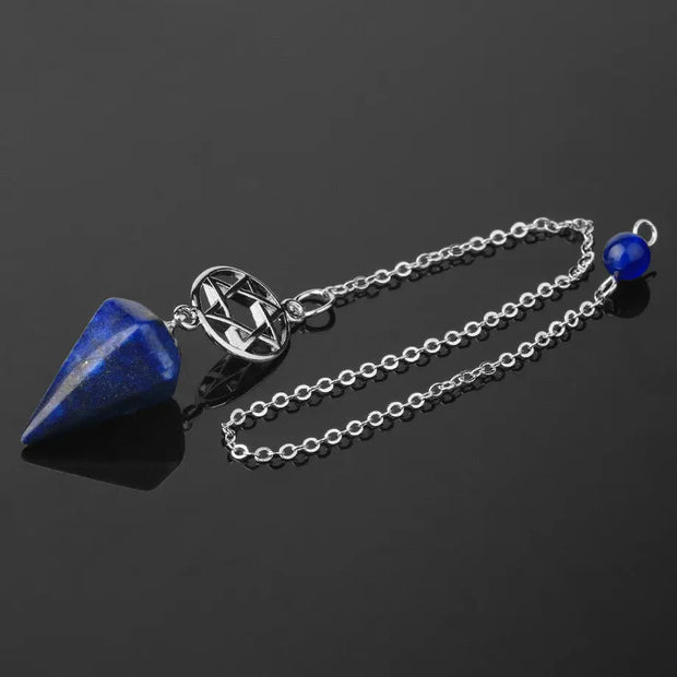 Pendule ésotérique pentacle en lapis-lazuli - Mes Bijoux En Pierres Naturelles