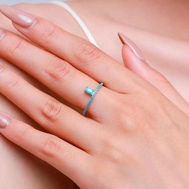 Anneau en turquoise raffiné - Mes Bijoux En Pierres Naturelles