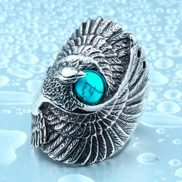 Bague turquoise argentée - BleuÉclat - Mes Bijoux En Pierres Naturelles
