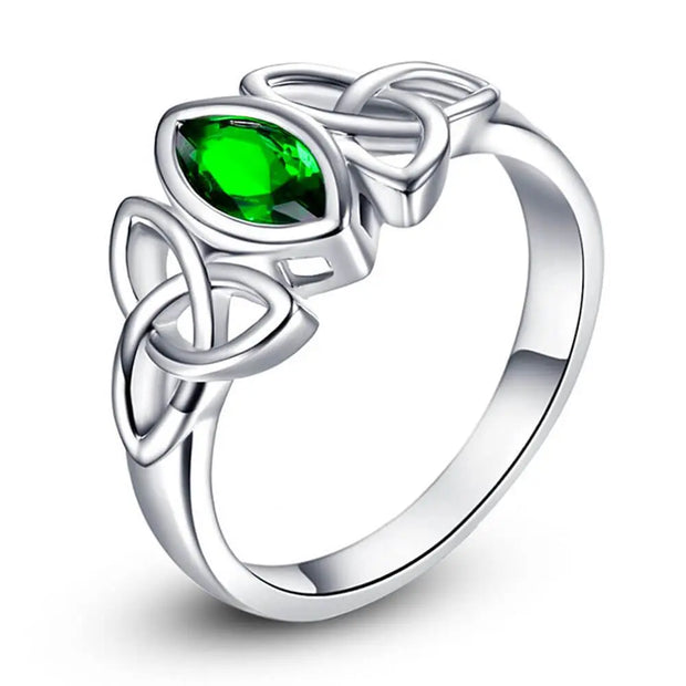 Anneau Émeraude Triquetra - Verdea - Mes Bijoux En Pierres Naturelles