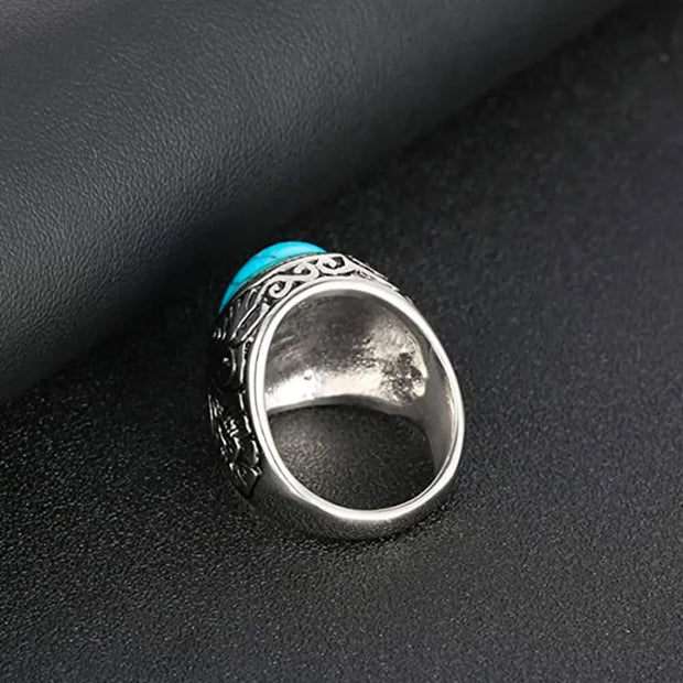Pierre précieuse turquoise bague bohème - Mes Bijoux En Pierres Naturelles