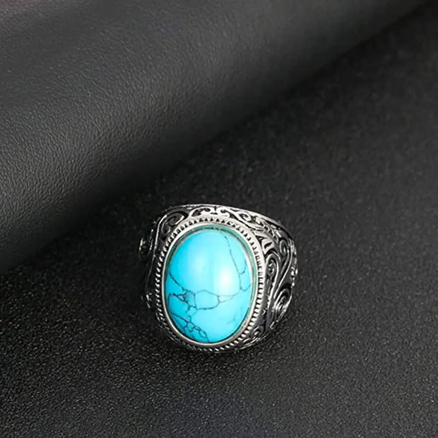 Pierre précieuse turquoise bague bohème - Mes Bijoux En Pierres Naturelles