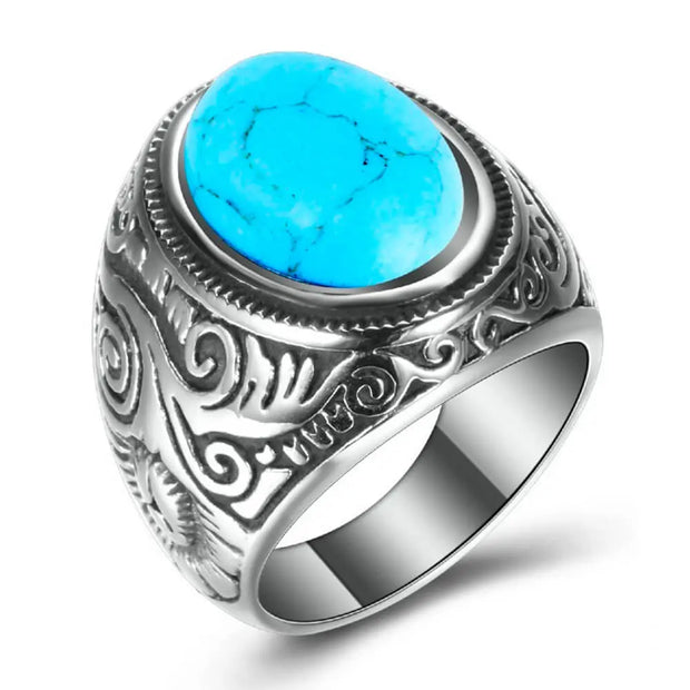 Pierre précieuse turquoise bague bohème - Mes Bijoux En Pierres Naturelles