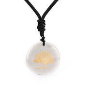 Pendentif collier arbre de vie en quartz cristal de roche. - Mes Bijoux En Pierres Naturelles