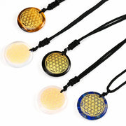 Pendentif fleur de vie en quartz rose - Bijou élégant en pierre précieuse - Mes Bijoux En Pierres Naturelles