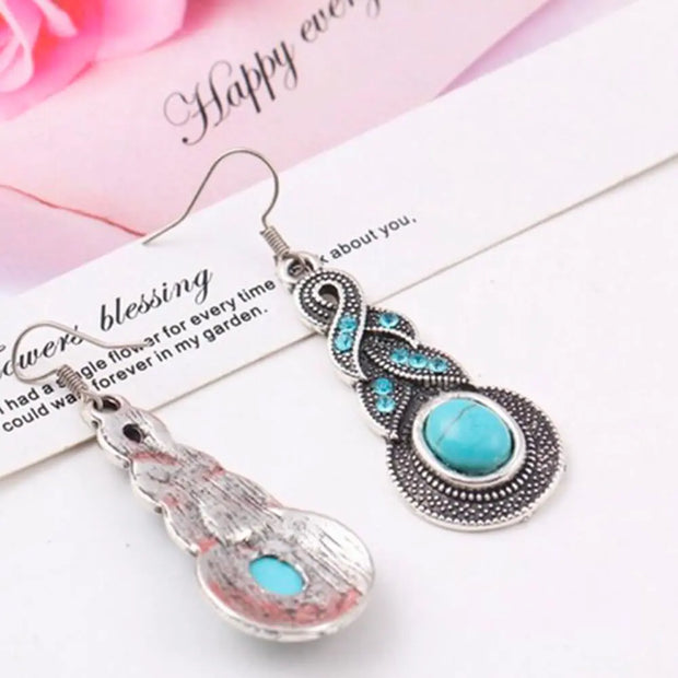 Créoles vintage en turquoise - Mes Bijoux En Pierres Naturelles