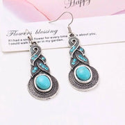Créoles vintage en turquoise - Mes Bijoux En Pierres Naturelles