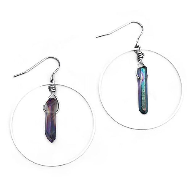 Créoles en Quartz : Boucles d'oreilles asymétriques élégantes - Mes Bijoux En Pierres Naturelles
