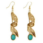 Pendants turquoise en feuille d'or - Mes Bijoux En Pierres Naturelles