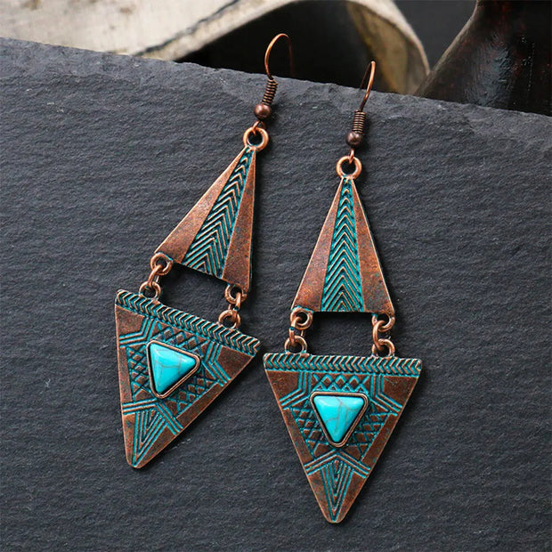 Pendantes turquoise en forme de triangle - Mes Bijoux En Pierres Naturelles