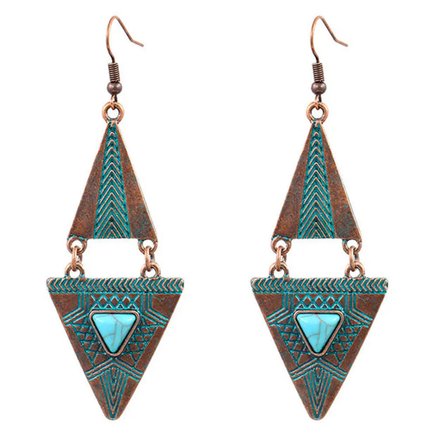 Pendantes turquoise en forme de triangle - Mes Bijoux En Pierres Naturelles