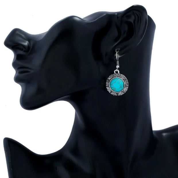 Créoles en pierre turquoise - Mes Bijoux En Pierres Naturelles