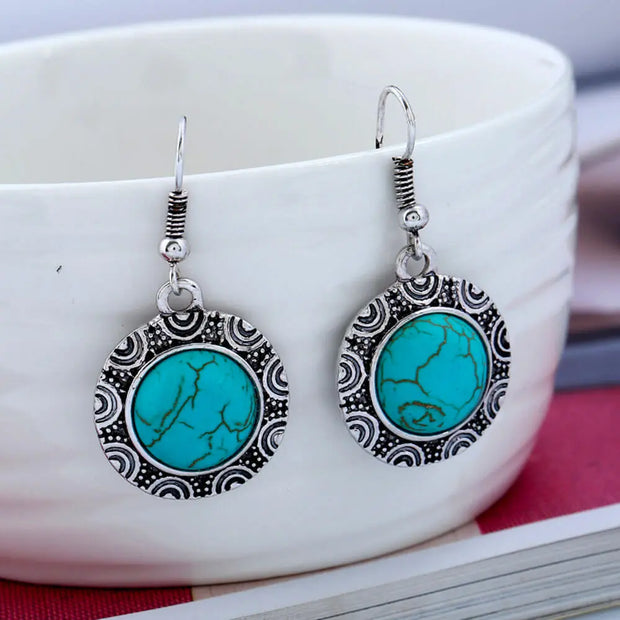 Créoles en pierre turquoise - Mes Bijoux En Pierres Naturelles