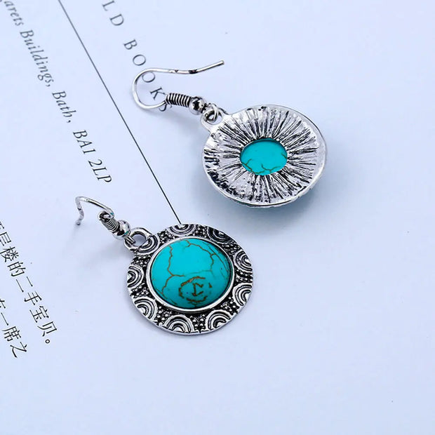 Créoles en pierre turquoise - Mes Bijoux En Pierres Naturelles