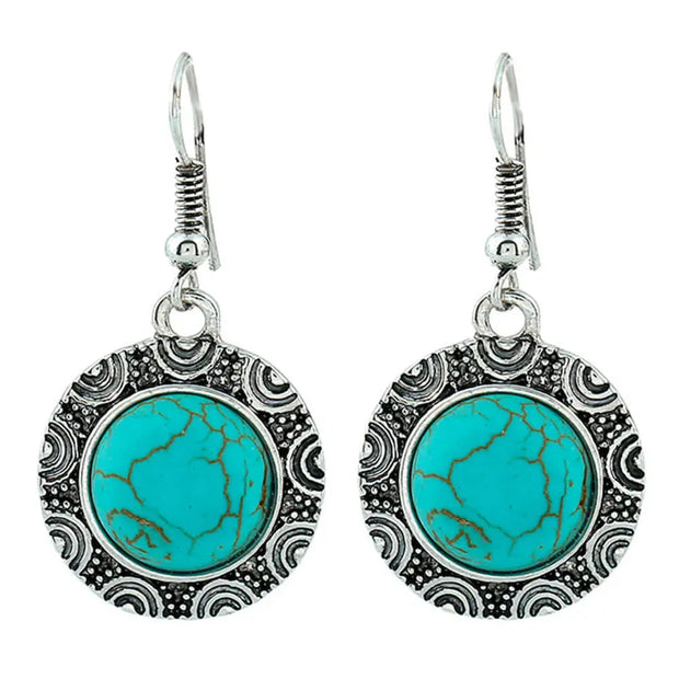 Créoles en pierre turquoise - Mes Bijoux En Pierres Naturelles