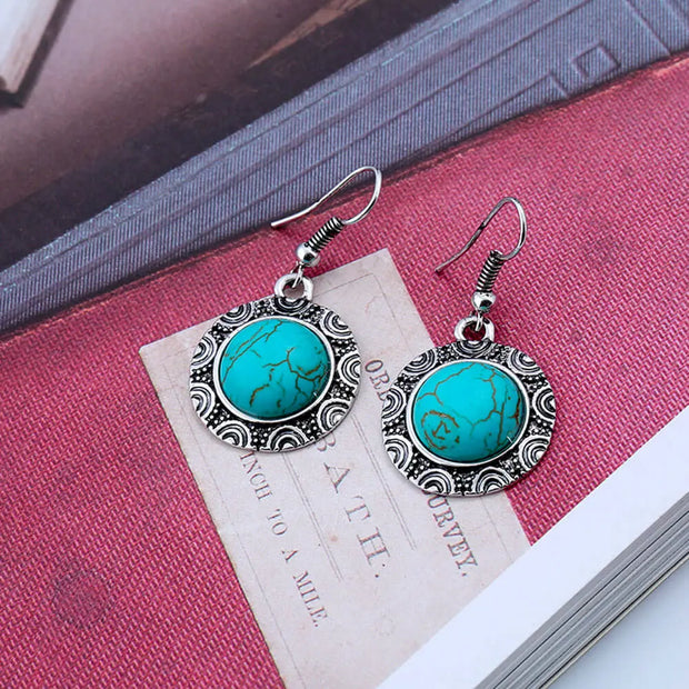 Créoles en pierre turquoise - Mes Bijoux En Pierres Naturelles