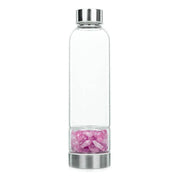 Flacon avec pierres de quartz rose - Mes Bijoux En Pierres Naturelles