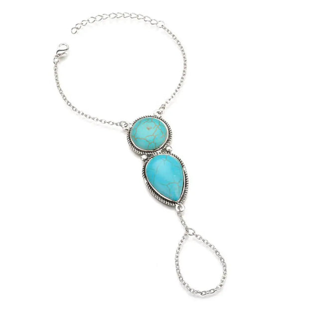 Bracelet orné de pierre turquoise - Mes Bijoux En Pierres Naturelles