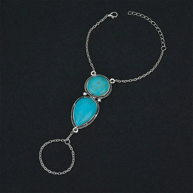 Bracelet orné de pierre turquoise - Mes Bijoux En Pierres Naturelles