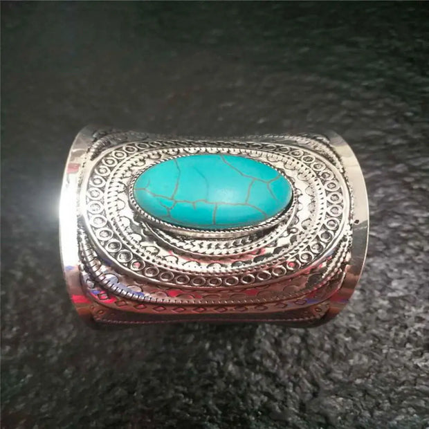 Manchette ajustable en pierre turquoise - Mes Bijoux En Pierres Naturelles