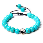 Bijou en perles turquoise Yin Yang - Mes Bijoux En Pierres Naturelles